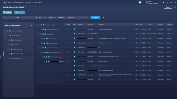 SalvationDATA Mobile Forensics SPF Pro APP Data Extraction